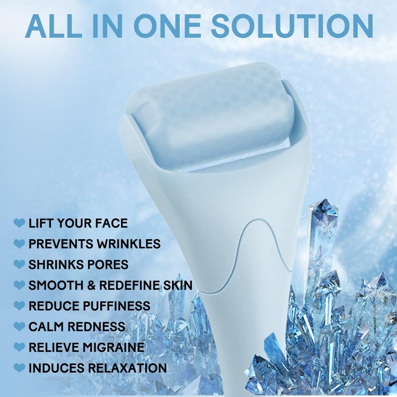 Fronnor Ice Roller for Face,Eyes,Women Gifts Idea,Therapeutic Cooling to Tighten Brighten Complexion and Reduce Wrinkles,Massager Under Eye Puffiness,Migraine and Pain Relidf (Haze Blue) - Image 2