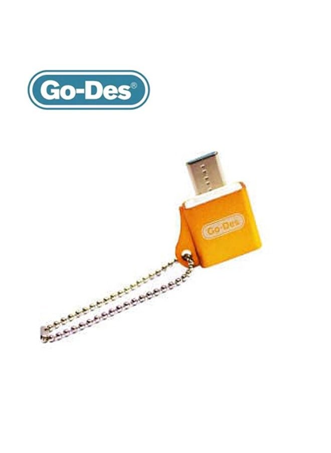 Go-Des Micro to USB OTG Adapter With Keychain GD-CT025 - Gold