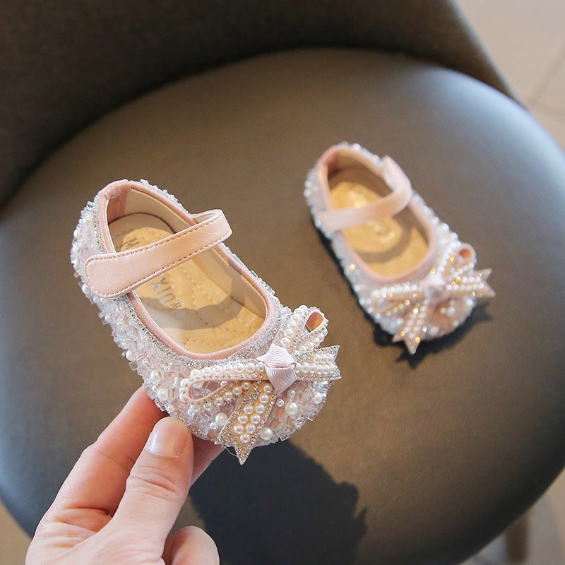 Baby Girl Shoes for First Birthday, Spring and Autumn Style, Princess Infant Walking Shoes, Soft-Soled Toddler Leather Shoes for Summer - Image 1