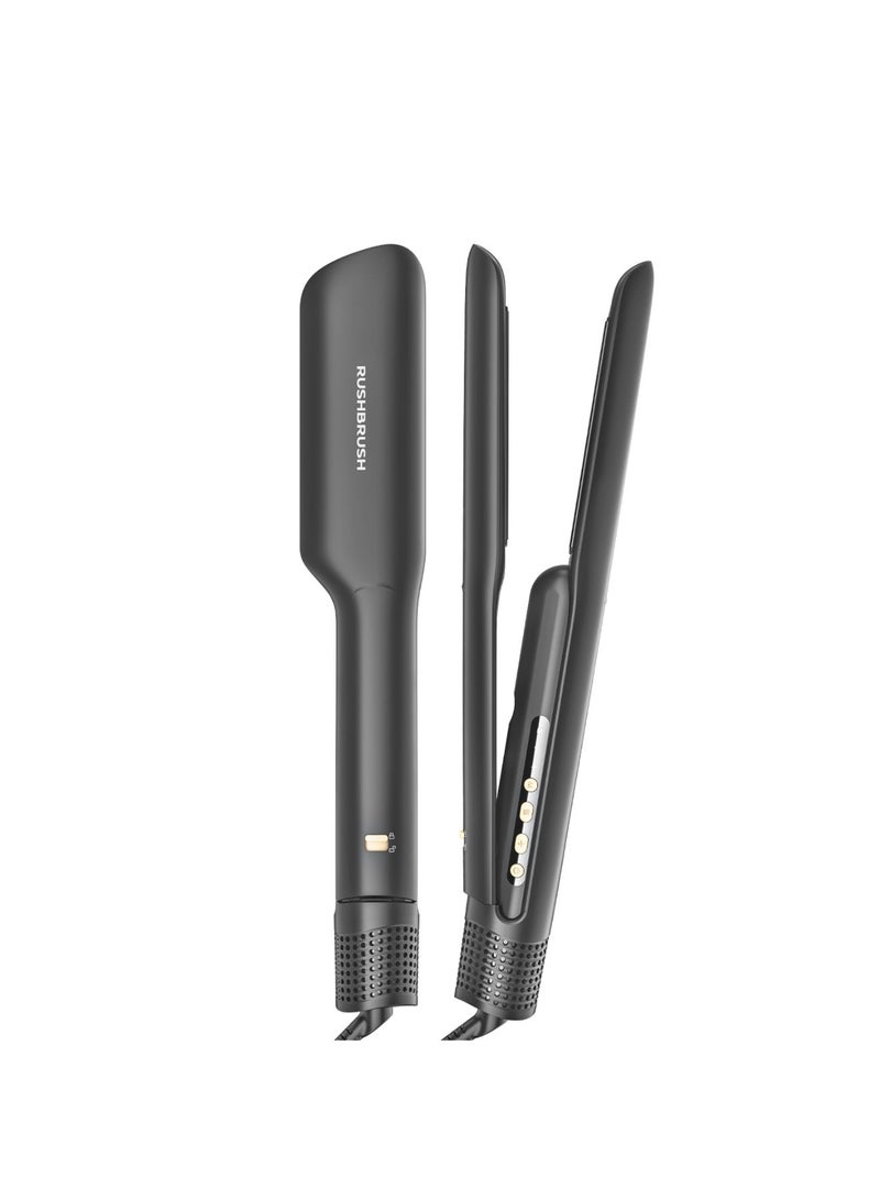 Rush Brush X6 Air Pro Hair Straightening Iron Black - Image 1