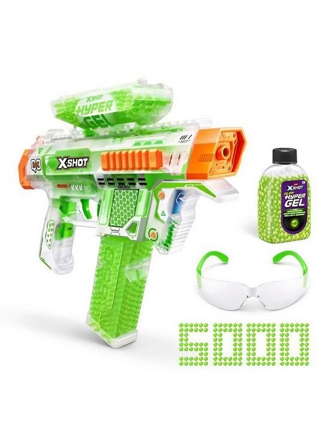 X-Shot Glow Hyper Gel Motorized Nightstrike Medium Blaster with 5,000 Gel Pellets & Eye Gear - Image 2