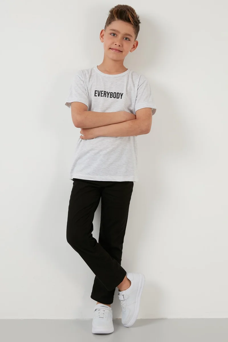 Lela Printed Crew Neck Cotton T Shirt Boy T Shirt 6211016