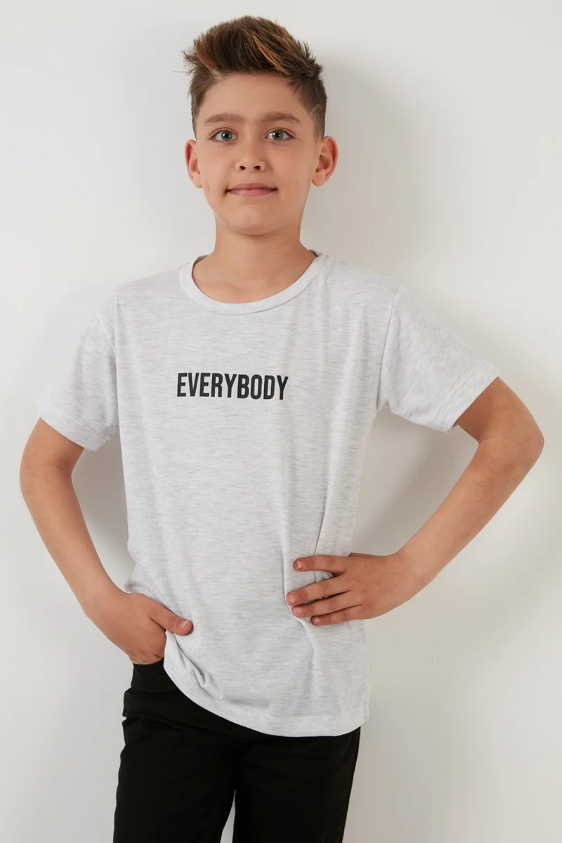 Lela Printed Crew Neck Cotton T Shirt Boy T Shirt 6211016