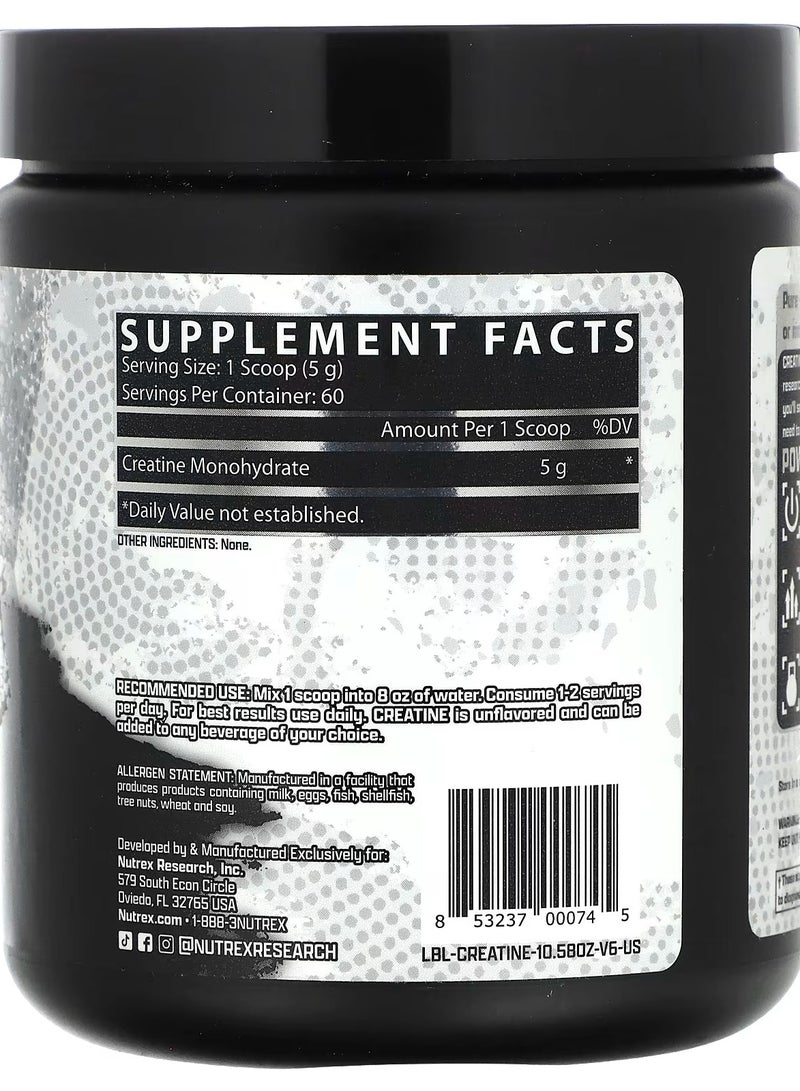 نورتكس ريسيرش كيرياتين مونوهايدريت، بدون نكهات، 10.58 أونصات (300 جم) - Image 2