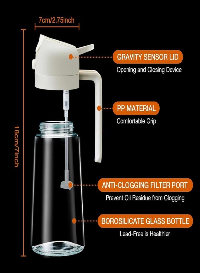FARIOX Oil Sprayer for Cooking Kitchen Gadgets Accessories for Air Fryer Kitchen Oil Bottle 500 ML Cooking 2 in 1 Olive Oil Sprayer and Oil Dispenser Baking, Kitchen BBQ Air Fryer Salad Frying Baking. - Image 4