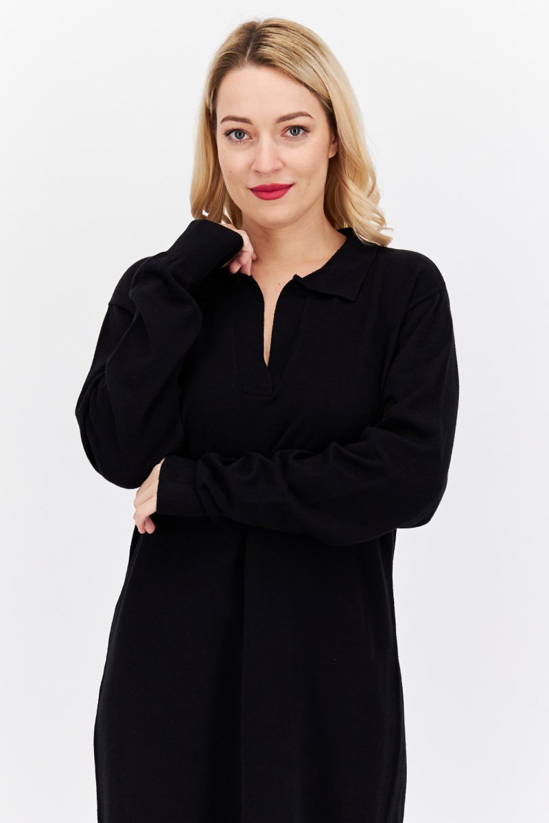 Fire & Glory Women Knitted Midi Dress, Black - Image 3