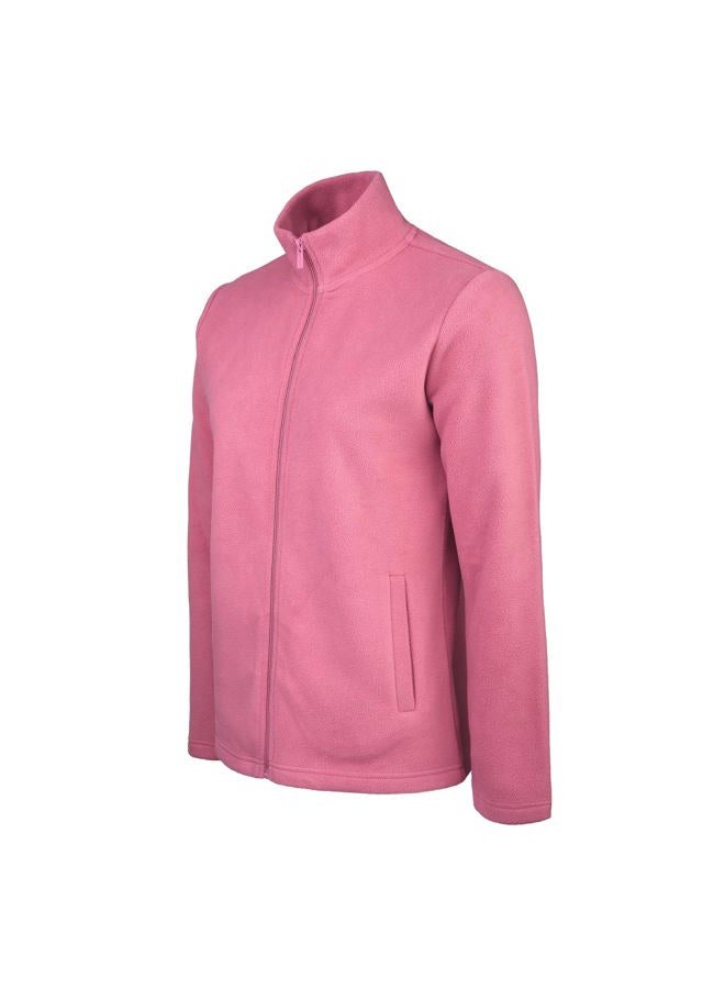 Sofra Women's Polar Fleece Full Zip Up Winter Jacket, Dusty Rose, M - Image 3