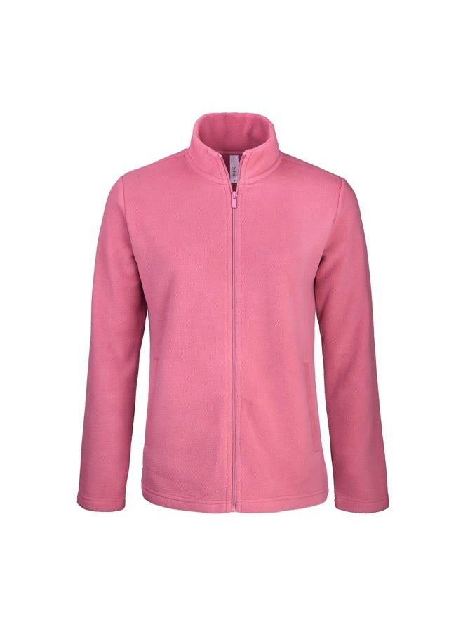 Sofra Women's Polar Fleece Full Zip Up Winter Jacket, Dusty Rose, M - Image 2