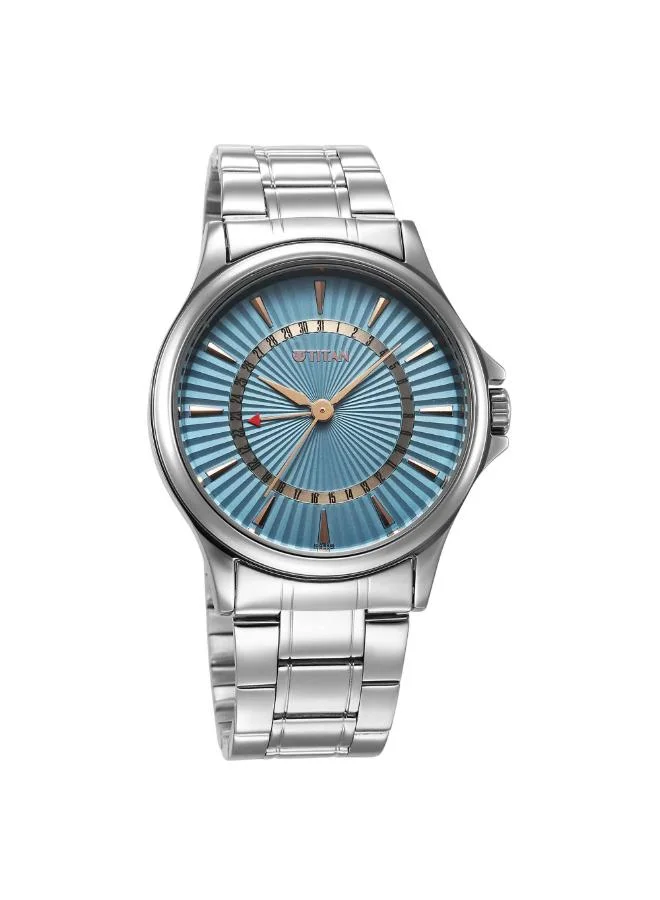 تيتان Men Analog Display Watch With SS Stainless Steel Strap - 10038SM01