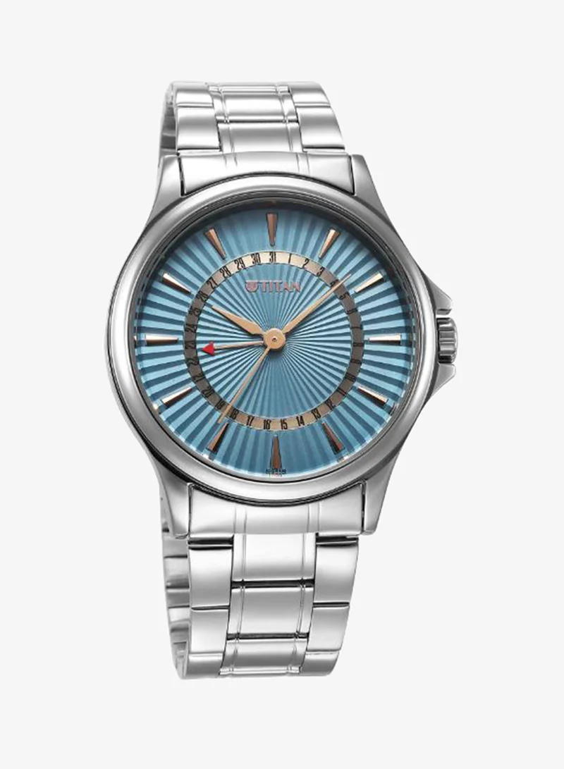 Titan Men Analog Display Watch With SS Stainless Steel Strap - 10038SM01