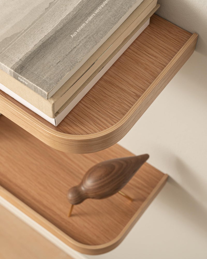 Kazai.Â® 23.6 inches Floating Shelves for Wall 'Toke' | Set of 2 Small Mounted Wooden Shelf Units | Modern Wall Decor & Storage for Living Room, Bathroom, Kitchen, Bedroom & More | Oak - Image 4