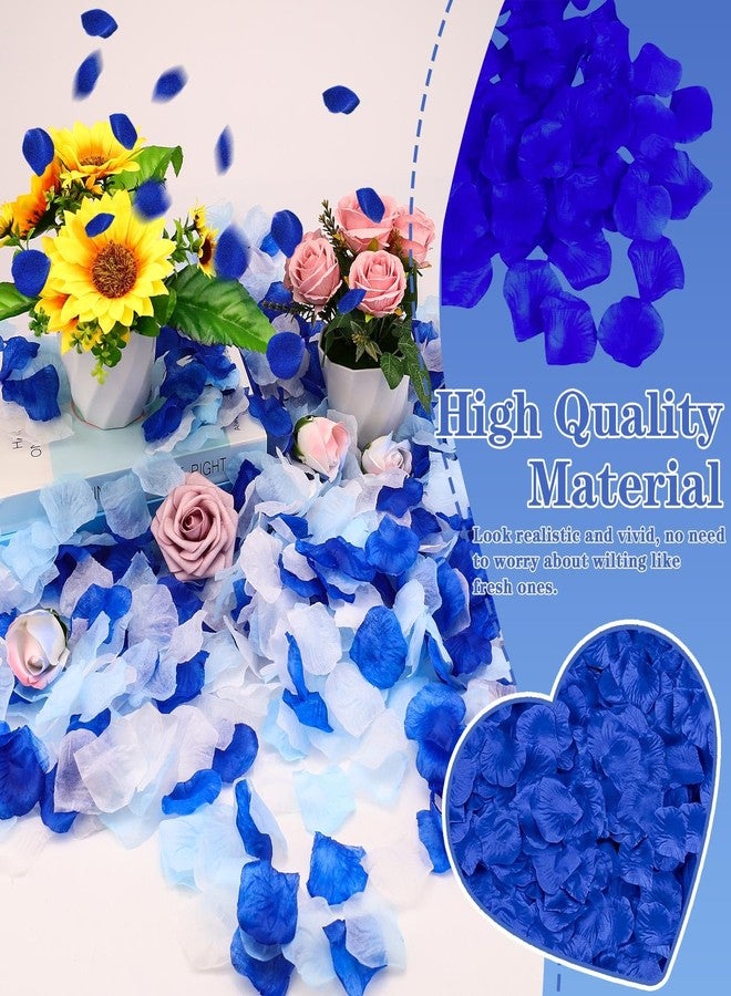 Realand 3000pcs Fake Rose Petals, Artificial Flower Petals for Romantic Night, Valentine's Day, Flower Girl Basket, Proposal, Wedding Decorations, Dark Blue+Light Blue+White - Image 3