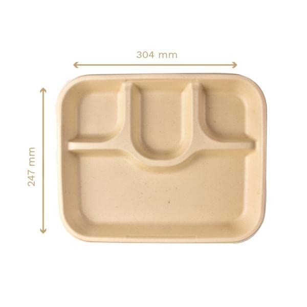 G1 G 1 4 CP Bagasse Disposable Tray (Pack of 25) - Image 2