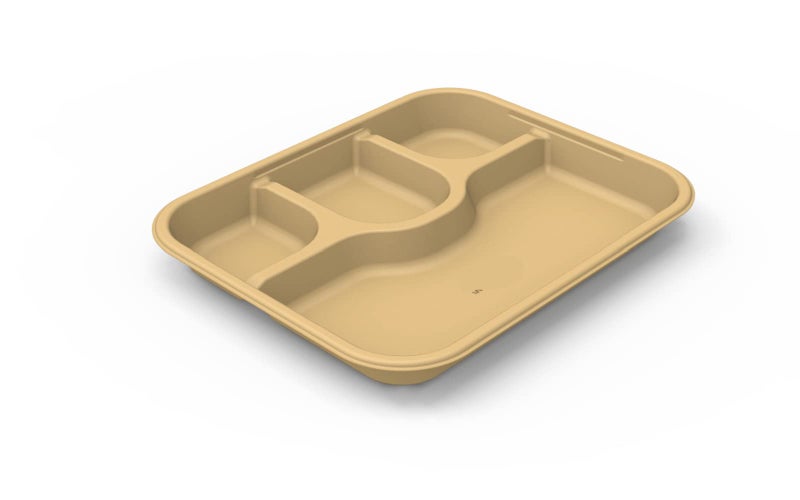 G1 G 1 4 CP Bagasse Disposable Tray (Pack of 25) - Image 1