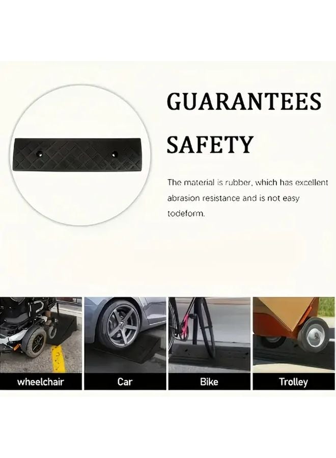 قطعتان من منحدرات الرصيف البلاستيكية المتينة سطح غير قابل للانزلاق للسيارات والكراسي المتحركة والمرائب - Image 3