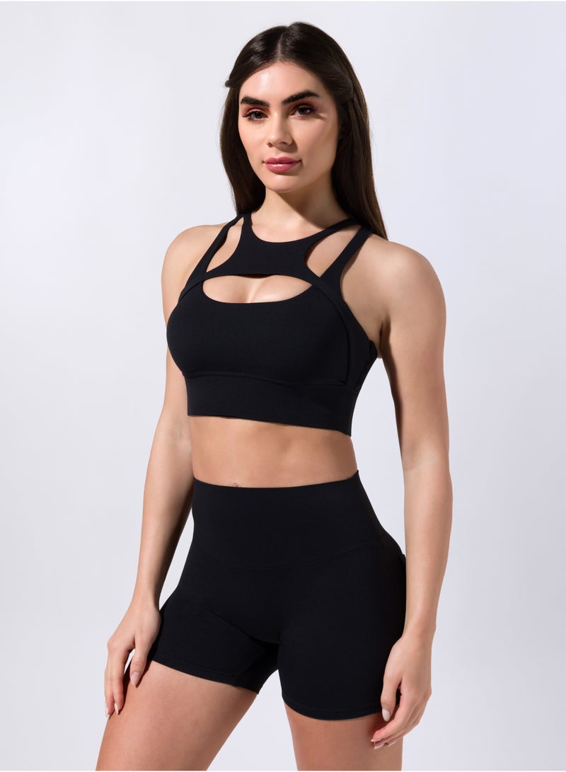 Pocket Scrunch Shorts  - Black - Image 3