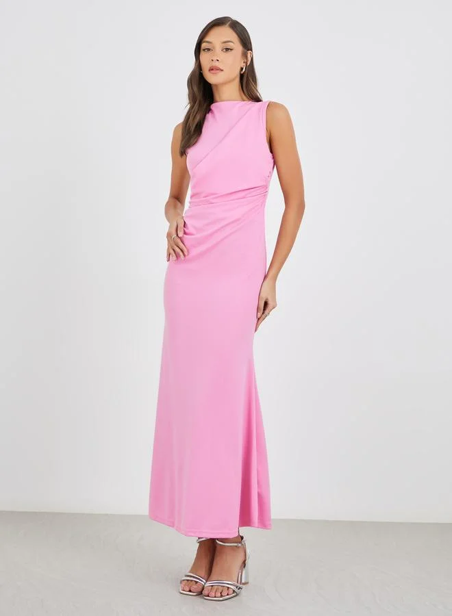 ستايلي Styli Plain Sleeveless Mermaid Hem Maxi Dress