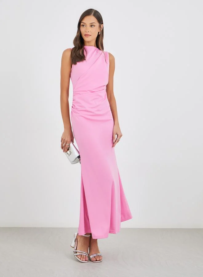 ستايلي Styli Plain Sleeveless Mermaid Hem Maxi Dress