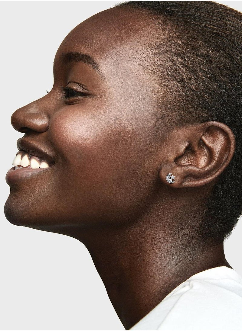 PANDORA Sparkling Moon and Star Stud Earrings - Image 3