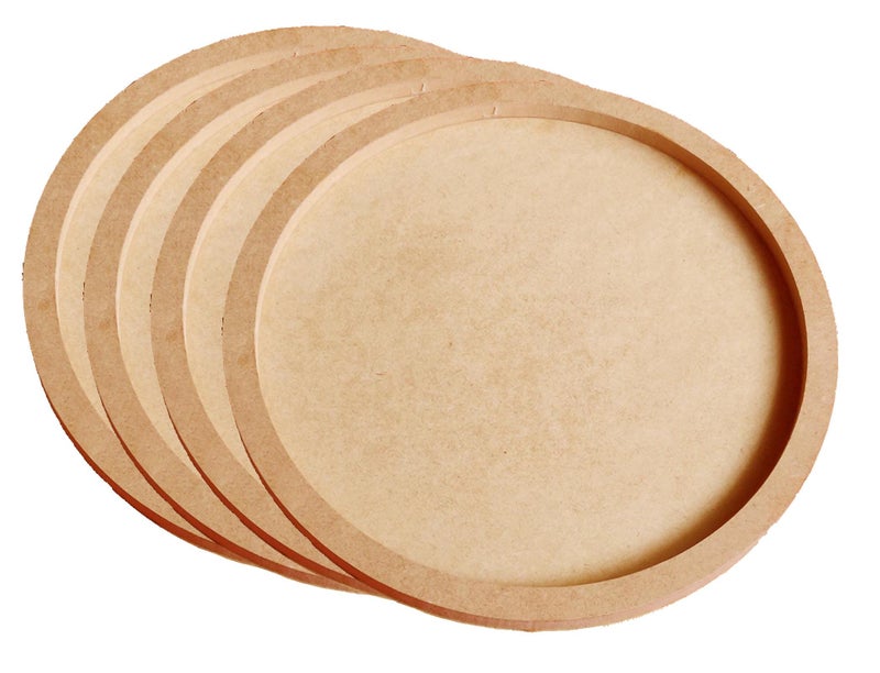 SNOOGG Artist Depth Wooden Circle Cradled Panel for Painting, Resin Pouring Painting Mixed-Media Craft, Acrylic, Oil, Encaustic 30CM Pack of 3 - Image 2