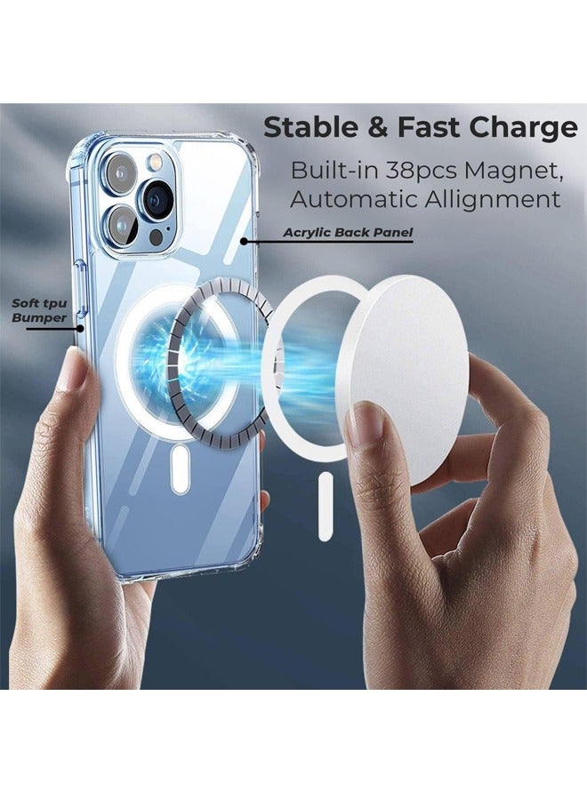 Magsafe Case Designed For iPhone 13 Pro Premium Quality Provides Crystal Clarity Shockproof Supports Wireless Charging Anti Yellowing Case - Image 3