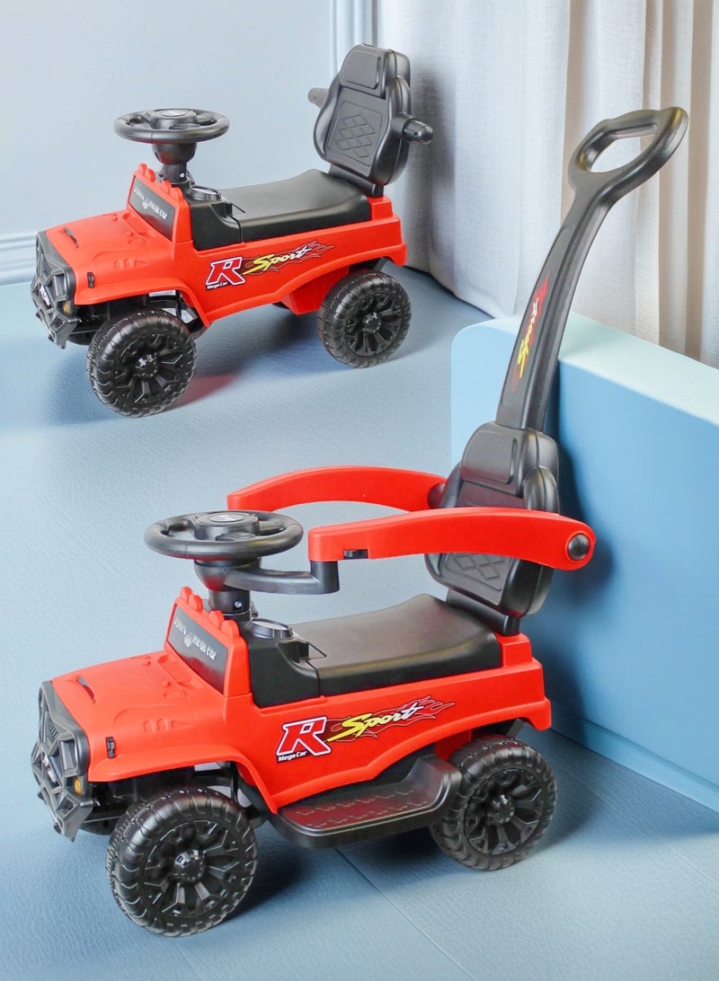 إيزي فيتشور سيارة دفع 2 في 1 من إيزي فيوتشر وسيارة ركوب للأطفال من عمر 1 إلى 6 سنوات مع مقبض دفع وموسيقى وزر بوق - Image 1