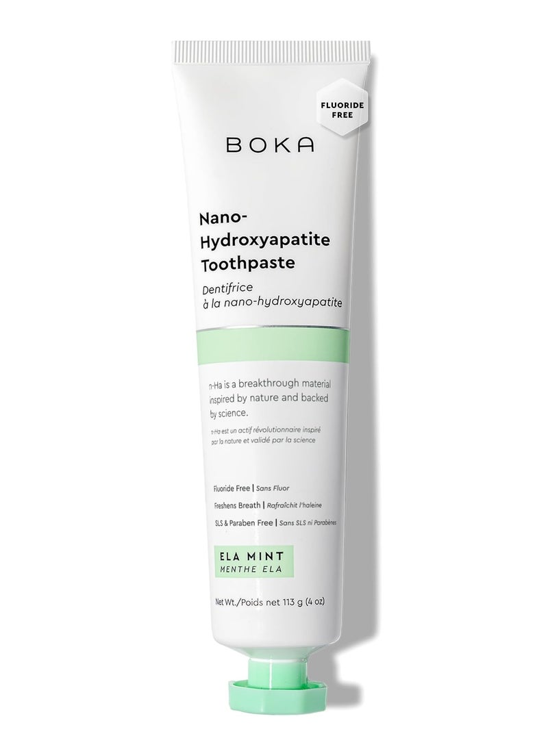 Boka Natural Toothpaste, Fluoride Free - Ela Mint, 4oz, Pack of 1 - Made in USA - Remineralizing, Sensitive Teeth, & Whitening - SLS Free - Dentist Recommended for Adult, Kids Oral Care - Image 1