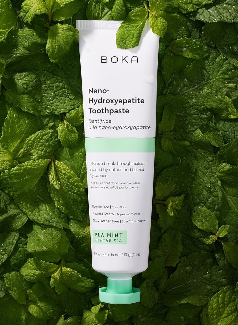 Boka Natural Toothpaste, Fluoride Free - Ela Mint, 4oz, Pack of 1 - Made in USA - Remineralizing, Sensitive Teeth, & Whitening - SLS Free - Dentist Recommended for Adult, Kids Oral Care - Image 2