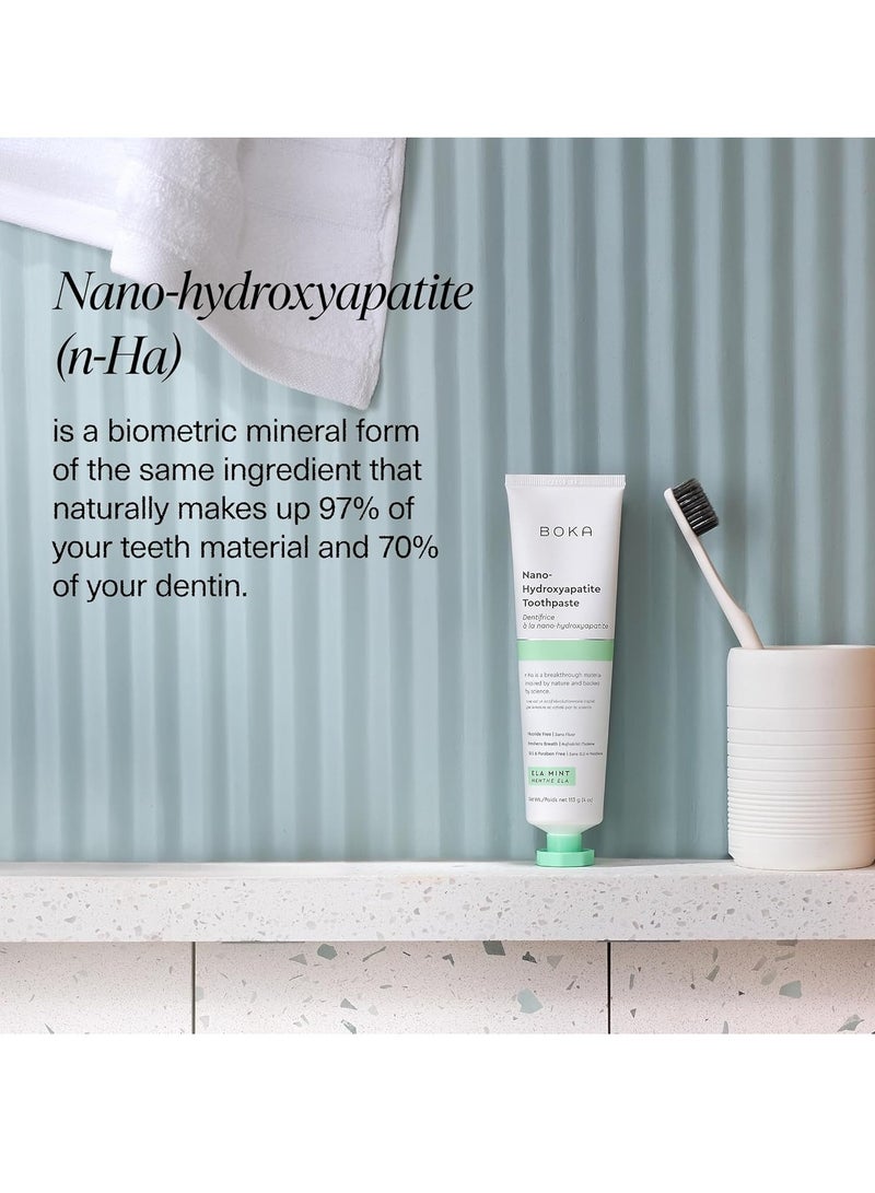 Boka Natural Toothpaste, Fluoride Free - Ela Mint, 4oz, Pack of 1 - Made in USA - Remineralizing, Sensitive Teeth, & Whitening - SLS Free - Dentist Recommended for Adult, Kids Oral Care - Image 4