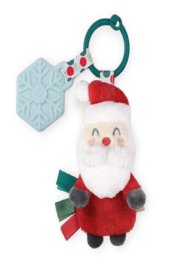 Itzy Ritzy Itzy Ritzy Itzy Pal Infant Toy & Teether; Includes Lovey, Crinkle Sound, Textured Ribbons & Silicone Teether, Nick The Santa  - Image 5
