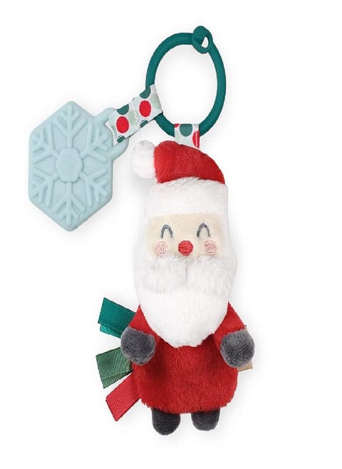Itzy Ritzy Itzy Pal Infant Toy & Teether; Includes Lovey, Crinkle Sound, Textured Ribbons & Silicone Teether, Nick The Santa