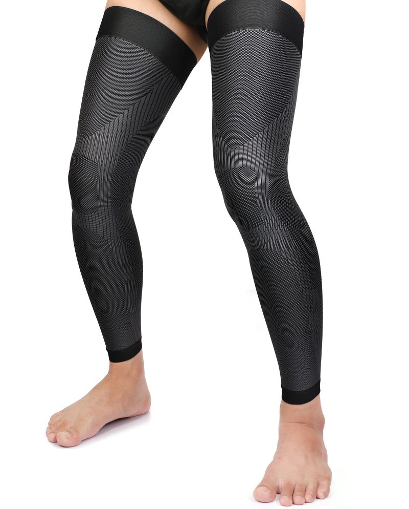 KEKING Full Leg Compression Sleeves Unisex Thigh High Compression Stocking 2030mmHg Graduated Support for Thigh Calf Knee Running Basketball Reduce Varicose Veins and Swelling 1 Pair Black XL