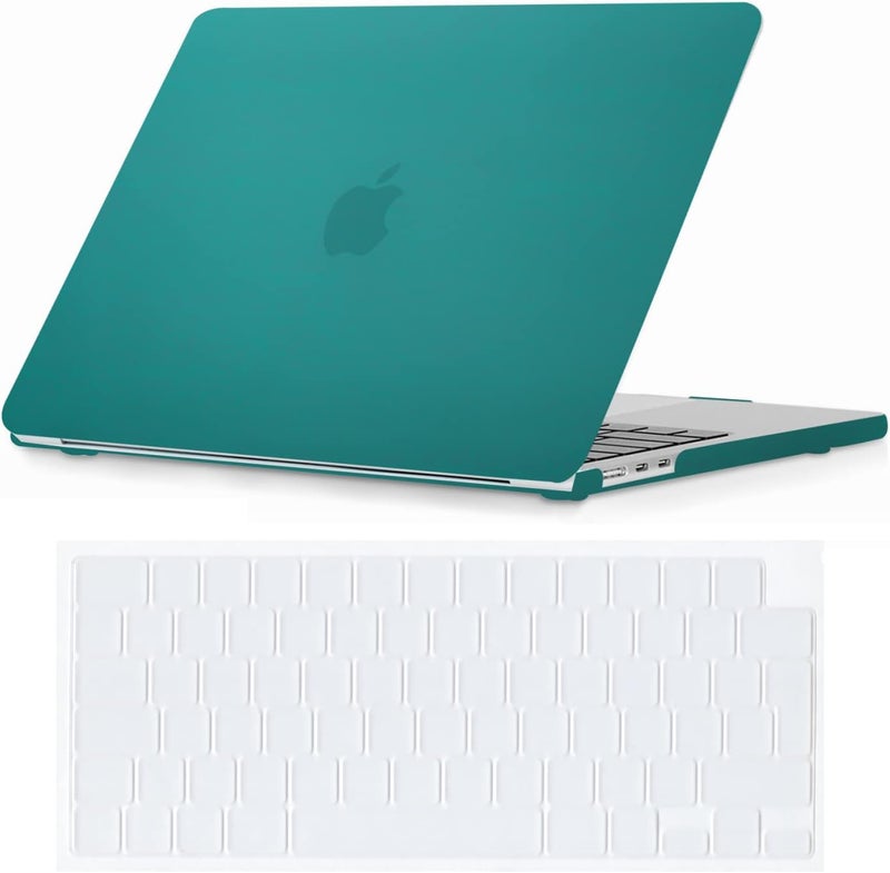 سيفن لاين متوافق مع حافظة MacBook Air M2 M3 2024 2023 2022 مقاس 13.6 بوصة لـ Mac Air 13 بوصة A2681/A3113 M2 M3 حافظة صلبة واقية للكمبيوتر المحمول مع غطاء لوحة مفاتيح (تخطيط المملكة المتحدة)، أزرق داكن - Image 1