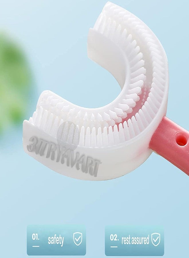 ARYAVART U Shaped Toothbrush for Kids By ARYAVART | Manual U Type 360 Degree Soft Silicone Oral Teeth Cleaning Gift for Baby Infant Toddler Children (Multicolor,Pack of 1) - Image 2