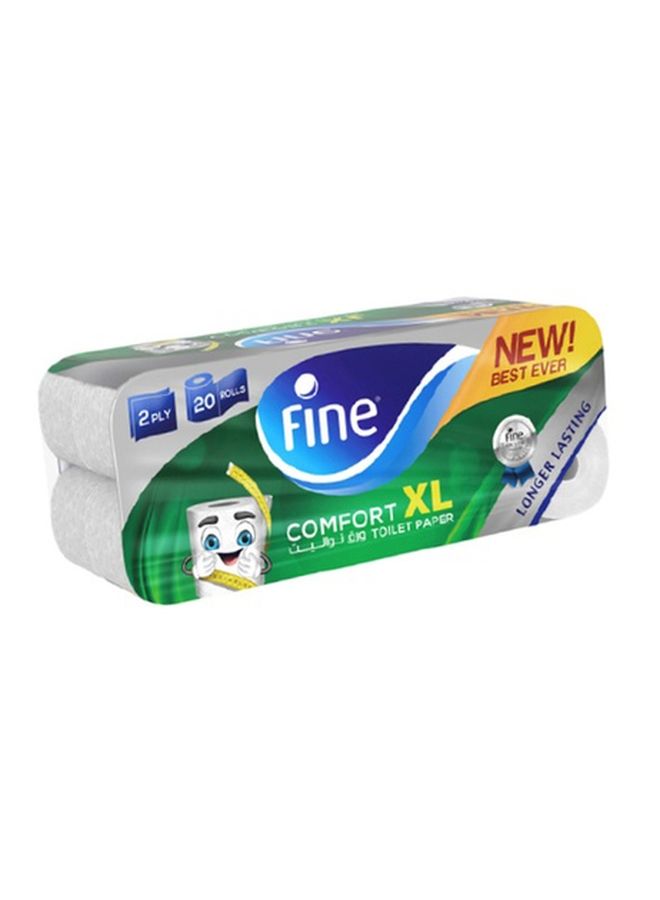 Fine ورق تواليت مريح، 2 طبقة، 20 قطعة
