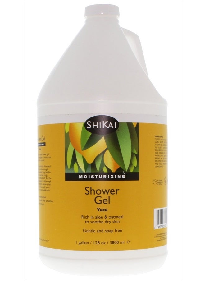 SHIKAI - Daily Moisturizing Shower Gel (Yuzu, 1 Gallon) | Gentle Soap-Free Formula | with Aloe Vera & Finely Ground Oatmeal for Soft, Healthy Skin | Dry Skin Relief - Image 1