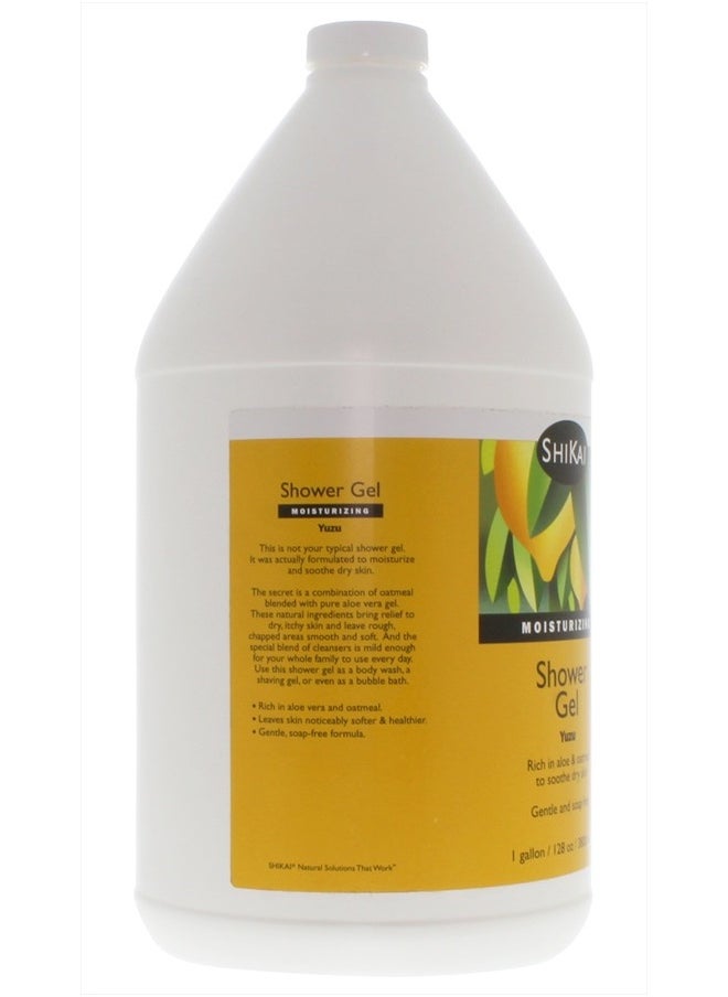 SHIKAI - Daily Moisturizing Shower Gel (Yuzu, 1 Gallon) | Gentle Soap-Free Formula | with Aloe Vera & Finely Ground Oatmeal for Soft, Healthy Skin | Dry Skin Relief - Image 1