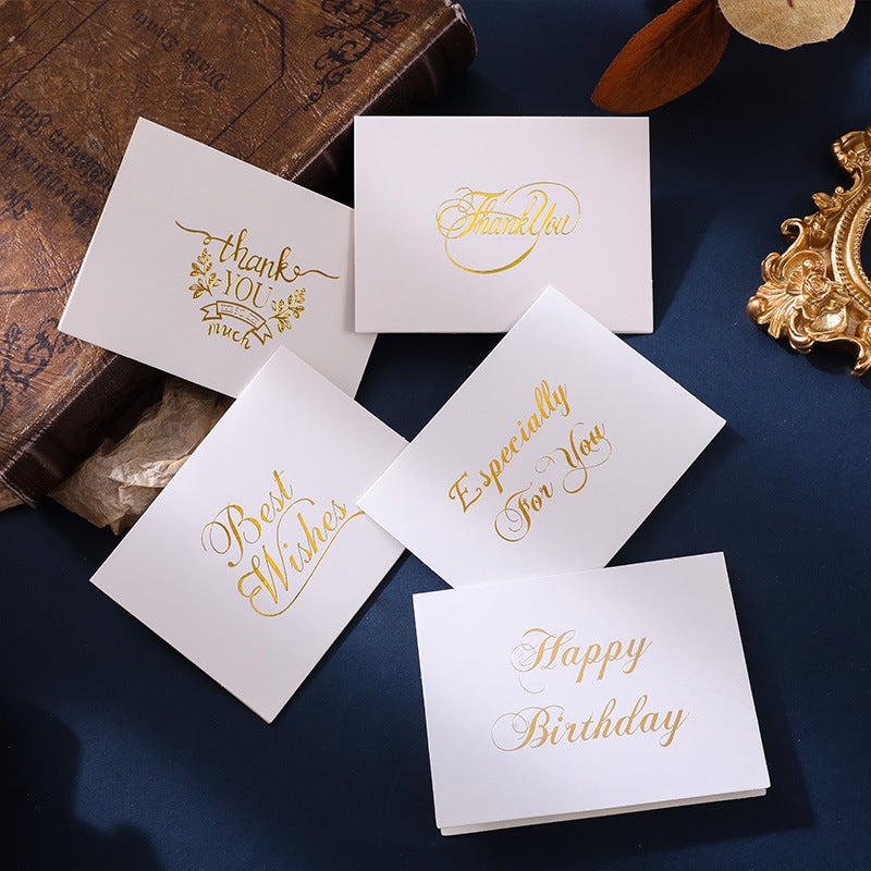 Greeting Card Simple Bronzing Thank You Card Business Holiday Gift Card Creative Gift Decoration Christmas Envelope - Image 3