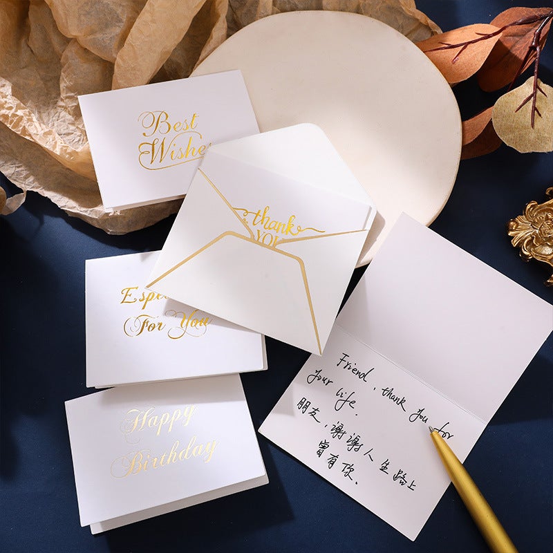 Greeting Card Simple Bronzing Thank You Card Business Holiday Gift Card Creative Gift Decoration Christmas Envelope - Image 4