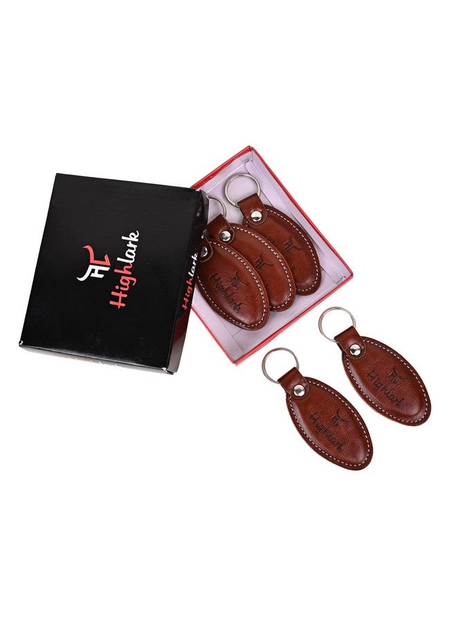Highlark Leather Keyring & Keychain | Uses for Home, Office, Car & Bike | Ideal for Gifting | Durable and Stylish Key Holder | Heavy Duty Leather Keychain For Men & Women (Set of 5) - Image 5