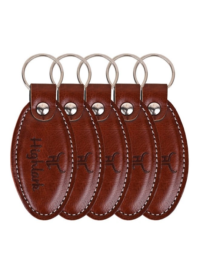 Highlark Leather Keyring & Keychain | Uses for Home, Office, Car & Bike | Ideal for Gifting | Durable and Stylish Key Holder | Heavy Duty Leather Keychain For Men & Women (Set of 5) - Image 3