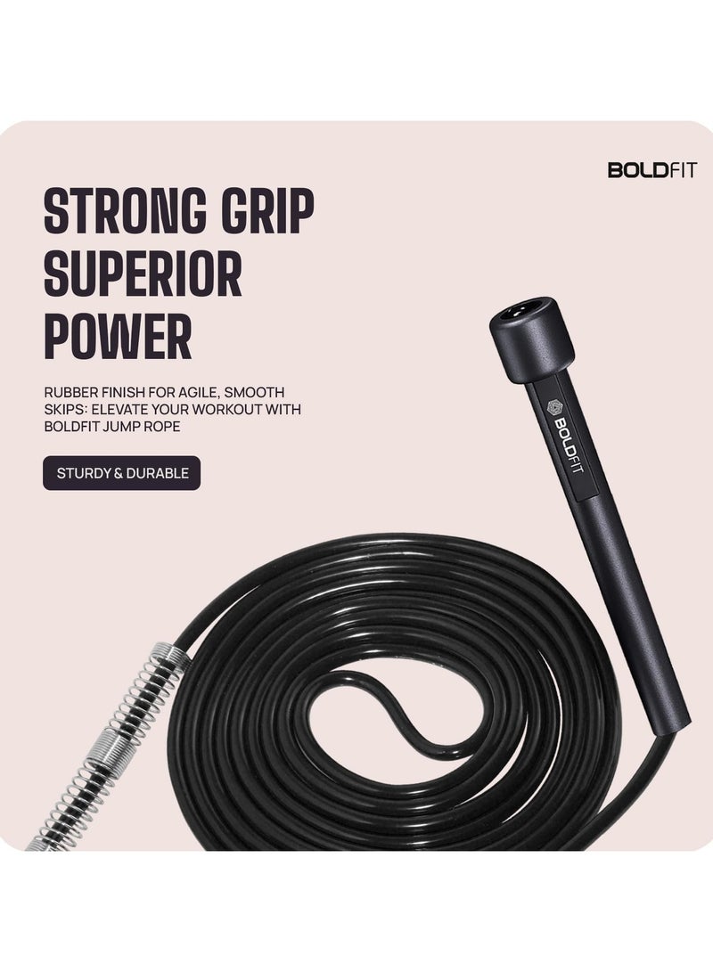 BOLDFIT Boldfit Skipping Rope for Men and Women Jumping Rope With Adjustable Height Speed Skipping Rope for Kids, Women, Girls Rassi Jumping Men for Exercise, Gym, Sports Fitness - Black, Polyvinyl Chlorine  - Image 4