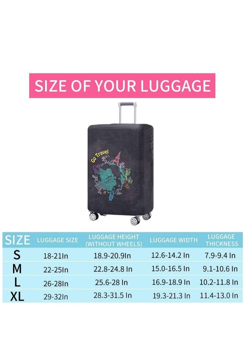 SYOSI Luggage Cover, KASTWAVE Water-Washable Suitcase Cover, Suitcase Protector Anti-scratch Suitcase cover for 25-28 Inch Trolley Case for Business Trip School Daily Usin (S)  - Image 5