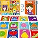 SpriteGru 51 PCS Spanish Baby Cognitive Flashcards Double Sided Printed 7 in 1 Colorful Cards Alphabet Numbers Foods Animals Shapes Colors with 2 Reclosable Rings Learning Tool for Toddlers - Image 2