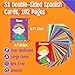 SpriteGru 51 PCS Spanish Baby Cognitive Flashcards Double Sided Printed 7 in 1 Colorful Cards Alphabet Numbers Foods Animals Shapes Colors with 2 Reclosable Rings Learning Tool for Toddlers - Image 4