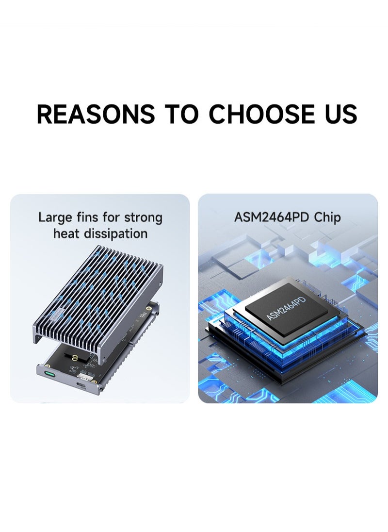 Hagibis - 40Gbps USB4 M.2 NVMe SSD Enclosure With LED Display USB4 Cable for Thunderbolt 4/3 USB 3.2/3.1/3.0 B+M M-Key SSD Case - Image 1