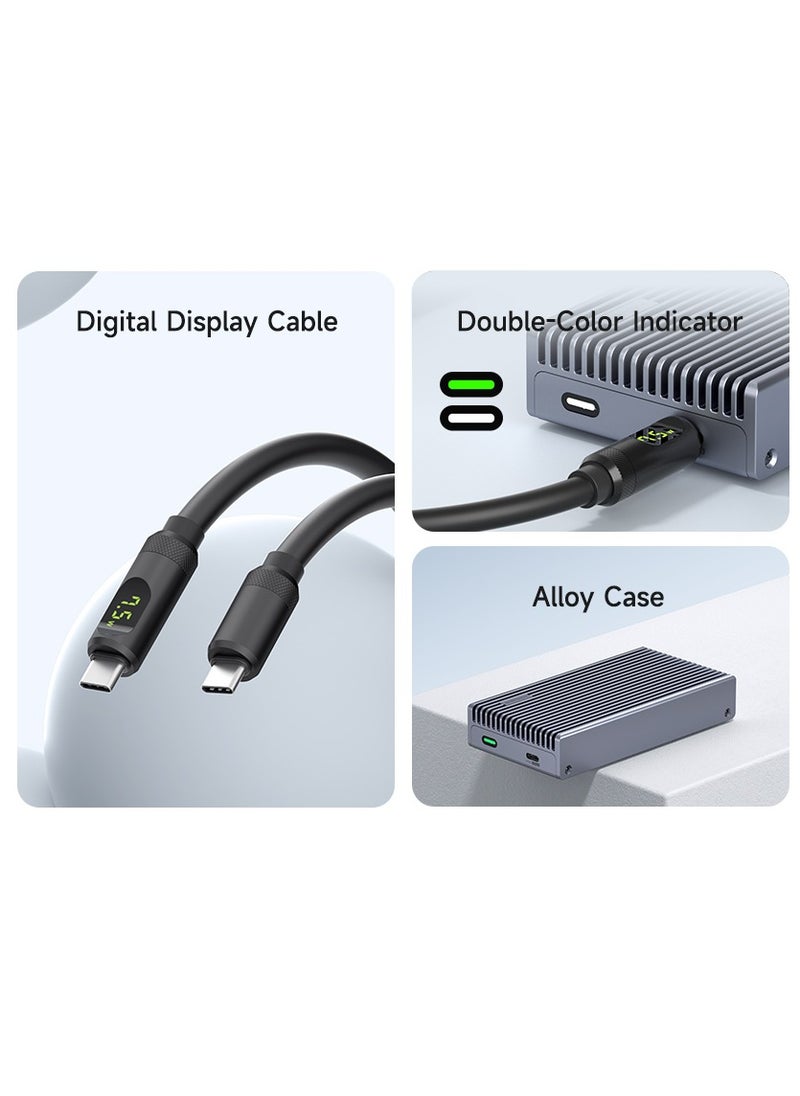 Hagibis - 40Gbps USB4 M.2 NVMe SSD Enclosure With LED Display USB4 Cable for Thunderbolt 4/3 USB 3.2/3.1/3.0 B+M M-Key SSD Case - Image 1