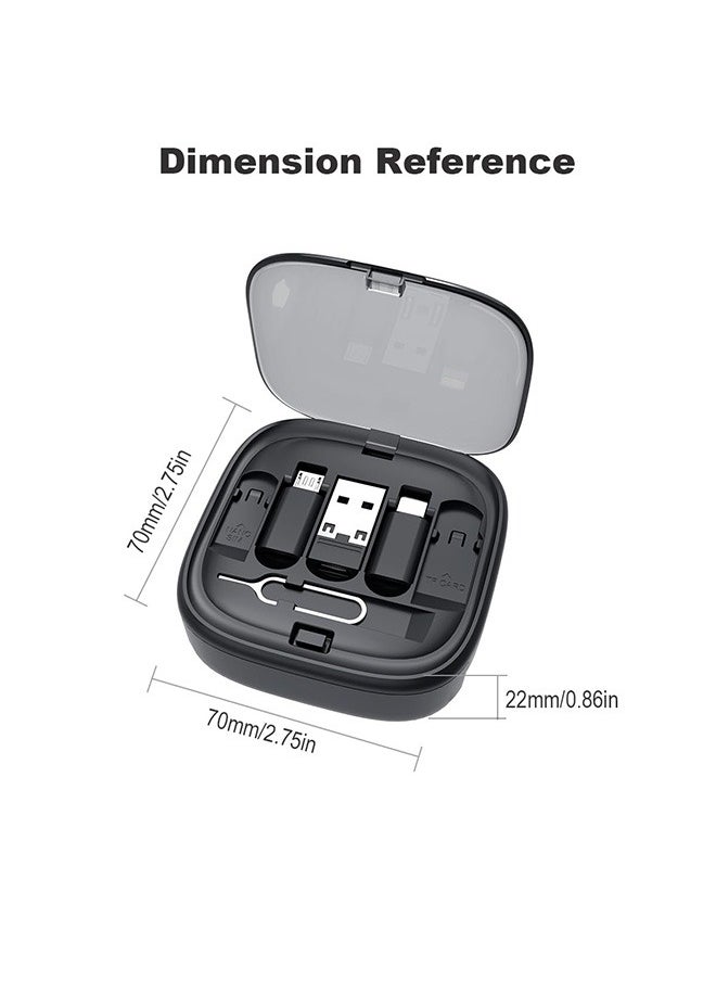 Data Charging Cable Converter Kit, Multi-type Adapter Kit, with Storage Box (Black)