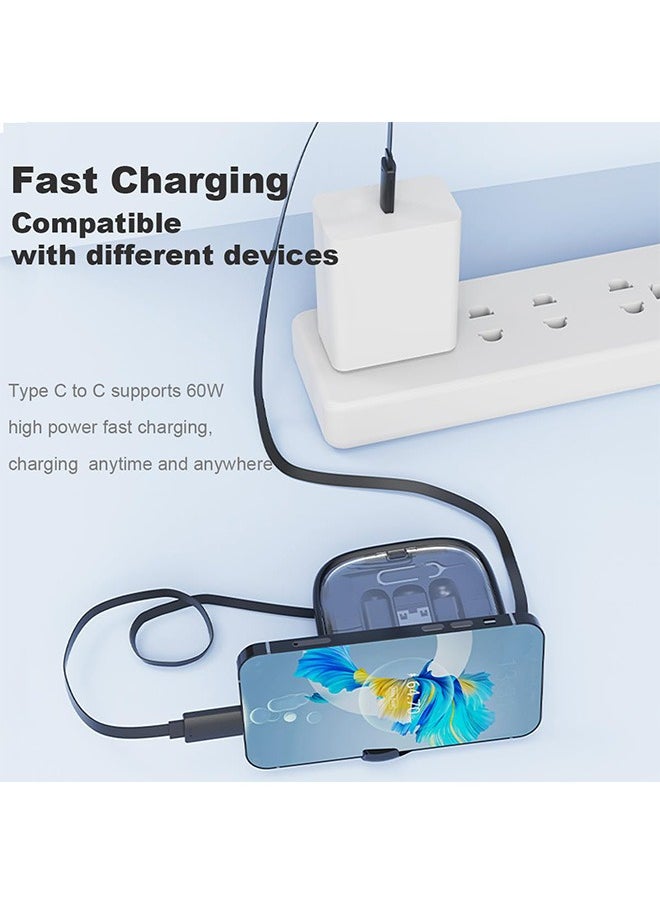 Data Charging Cable Converter Kit, Multi-type Adapter Kit, with Storage Box (Black)