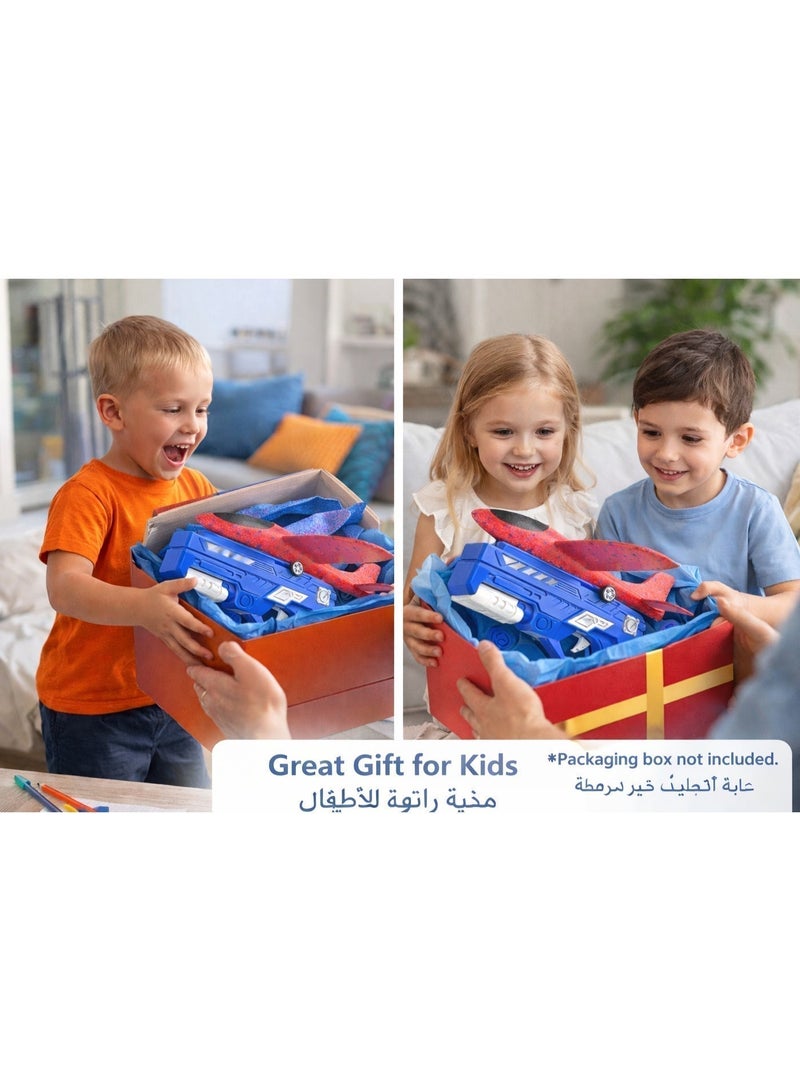 Foam Airplane Launcher Toy for Kids – 1 Launcher + 2 Foam Glider Planes – Outdoor Flying Toy – Easy Launch – Ages 3+ - Image 3
